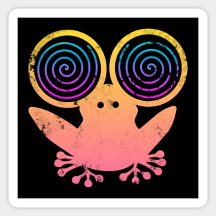 Hypnotic Abstract Frog - Cream Sticker